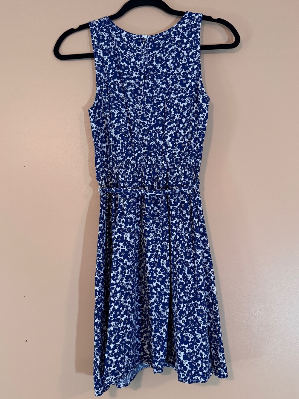Old Navy Navy and White Floral Sundress with Yellow Accents